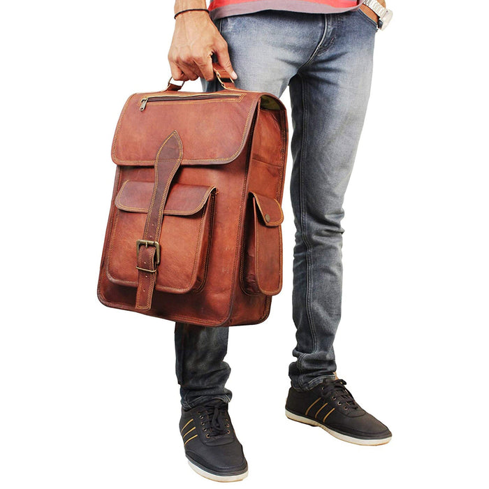 Vintage Leather Laptop Backpack