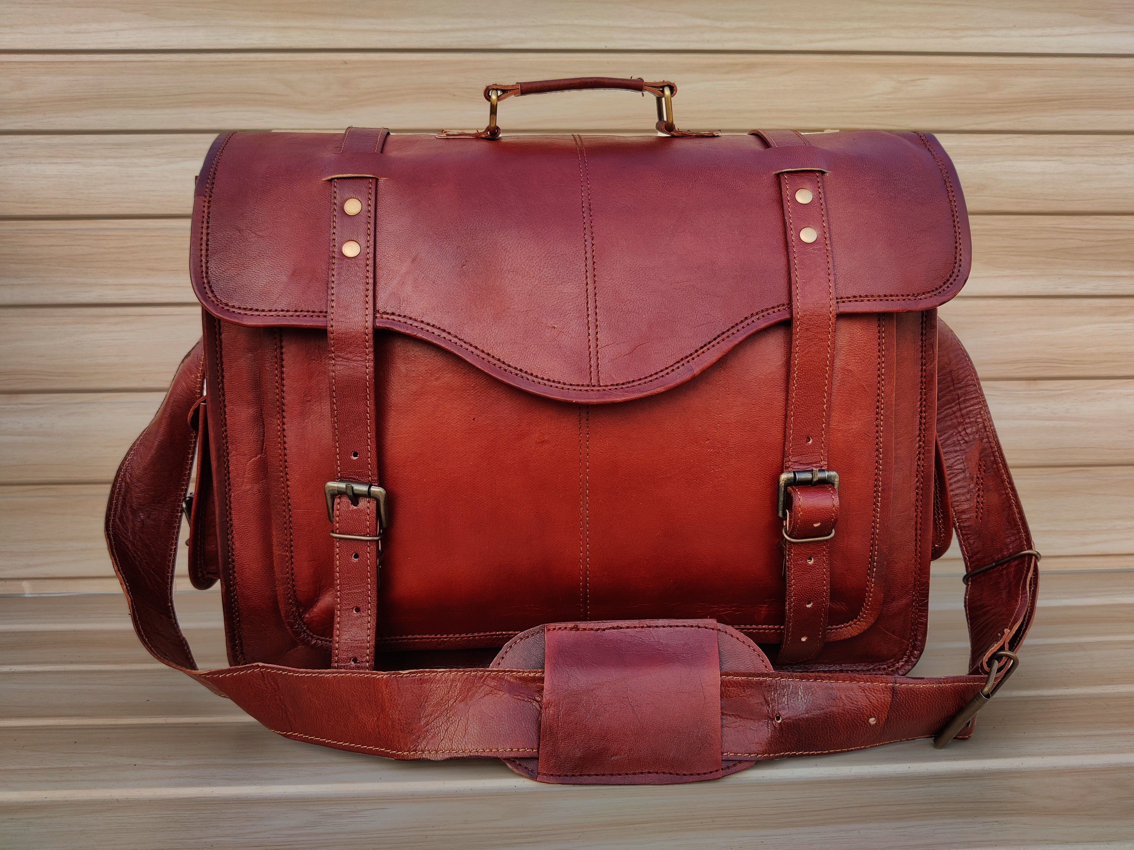 Denver Leather Messenger Bag