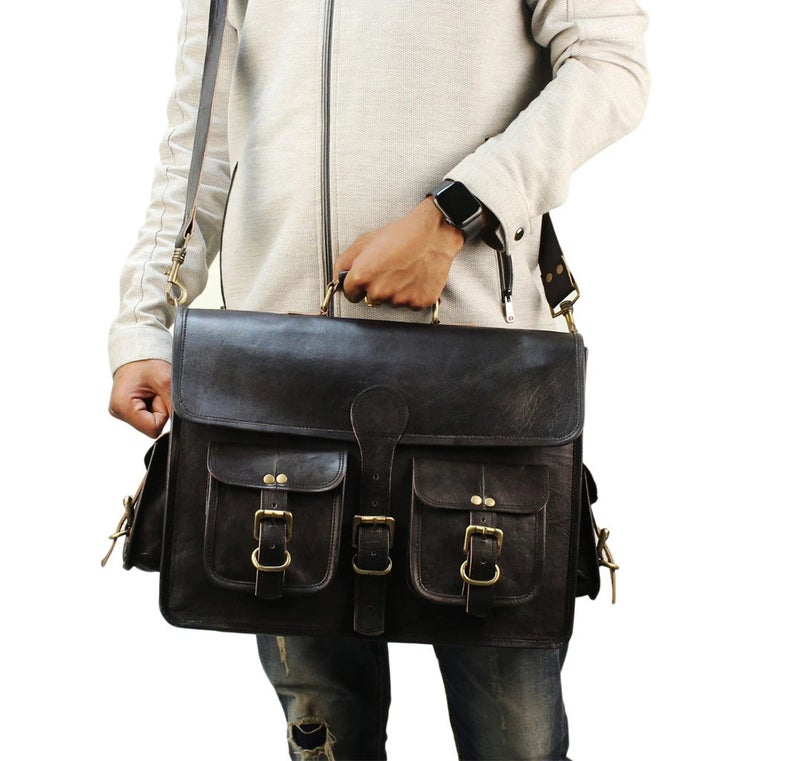 Leather Laptop Messenger Bag