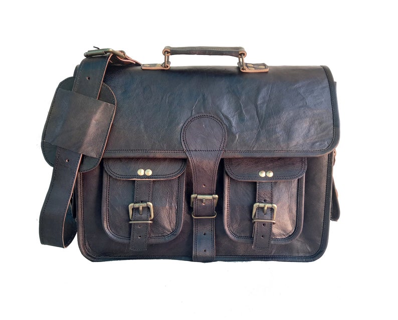 Leather Laptop Messenger Bag