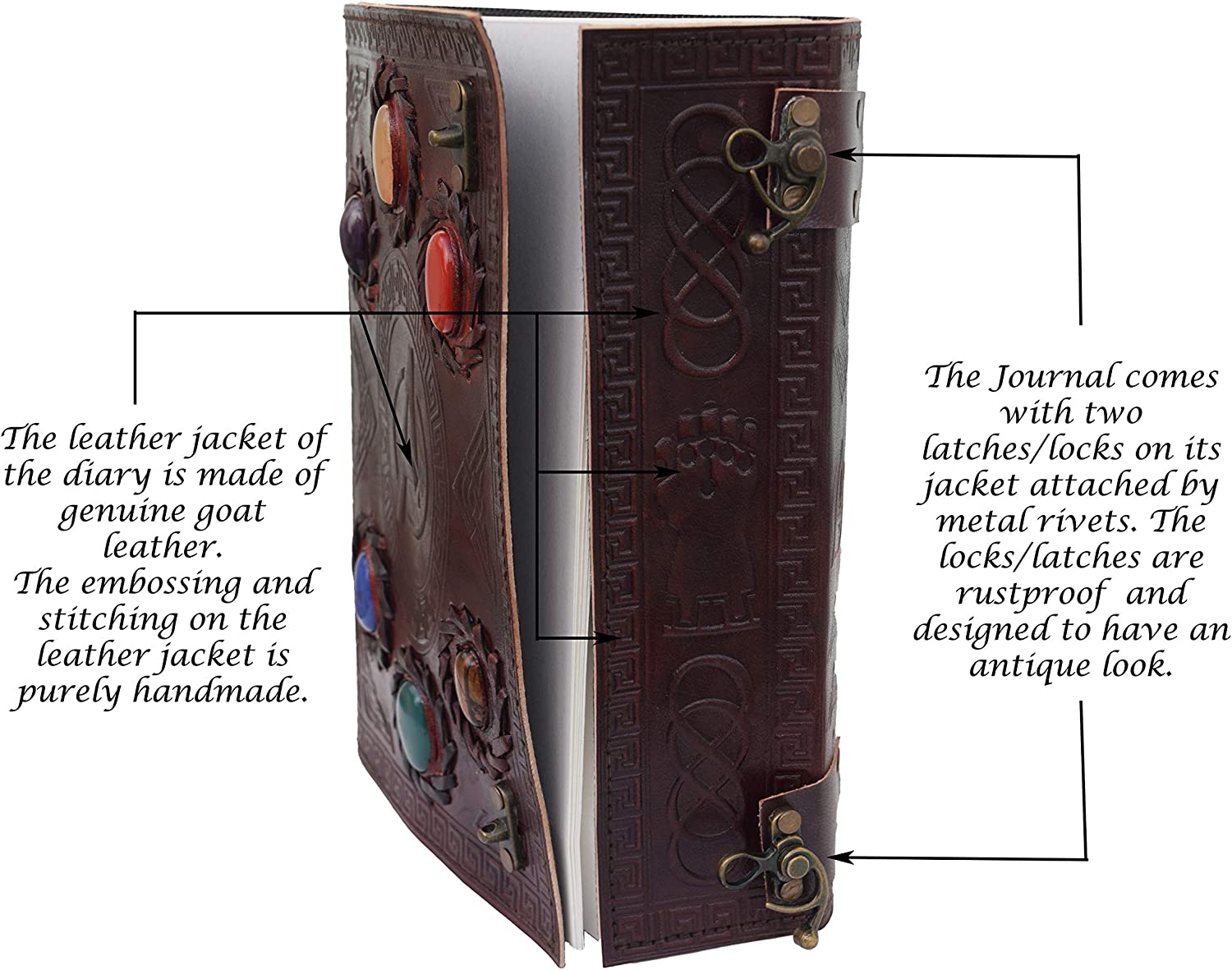 Avenger Leather Journal With Stones