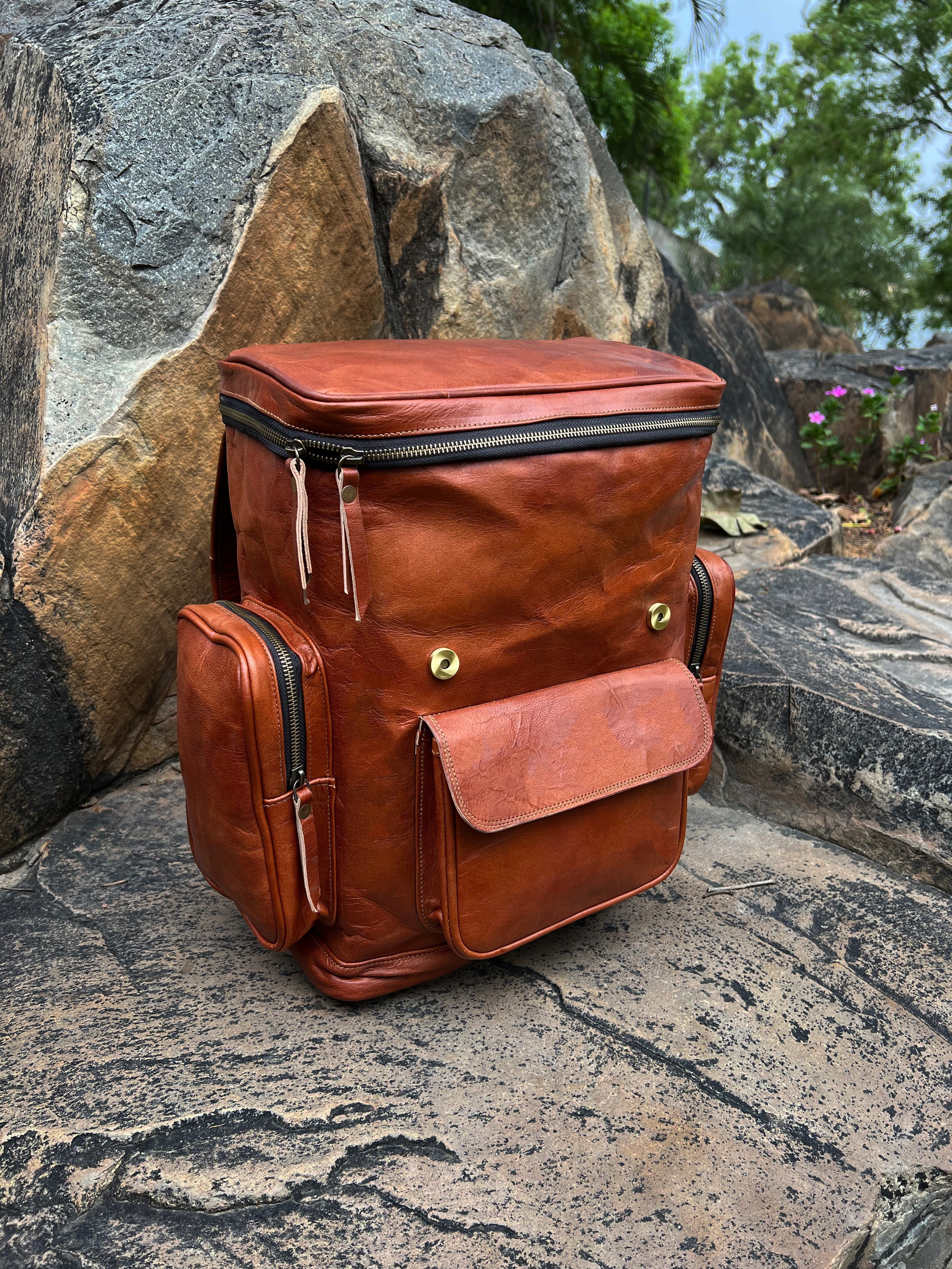 Retro Vintage Leather Backpack