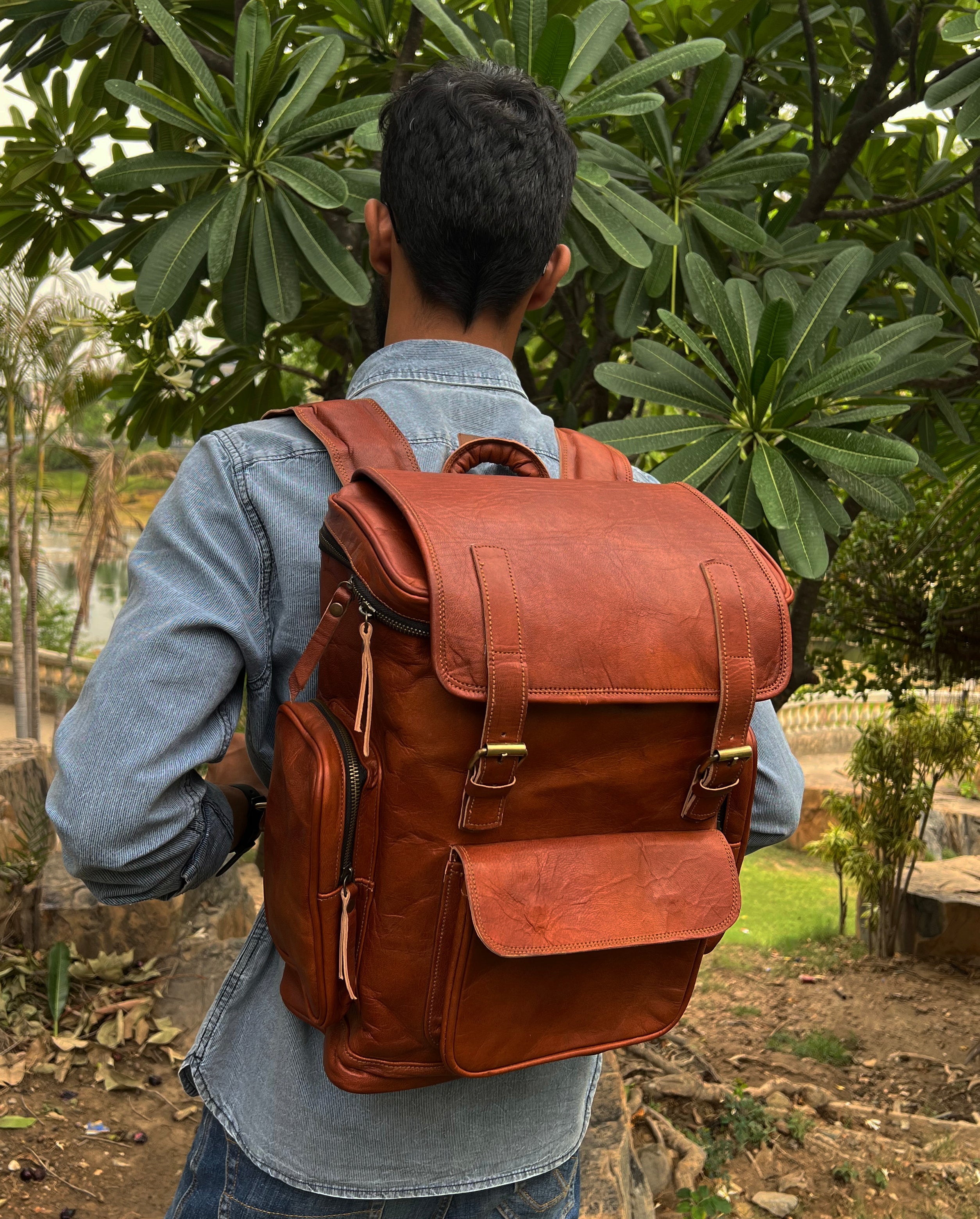 Retro Vintage Leather Backpack