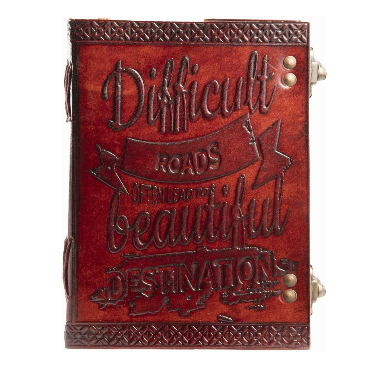 Leather Antique Dificult Road Journal