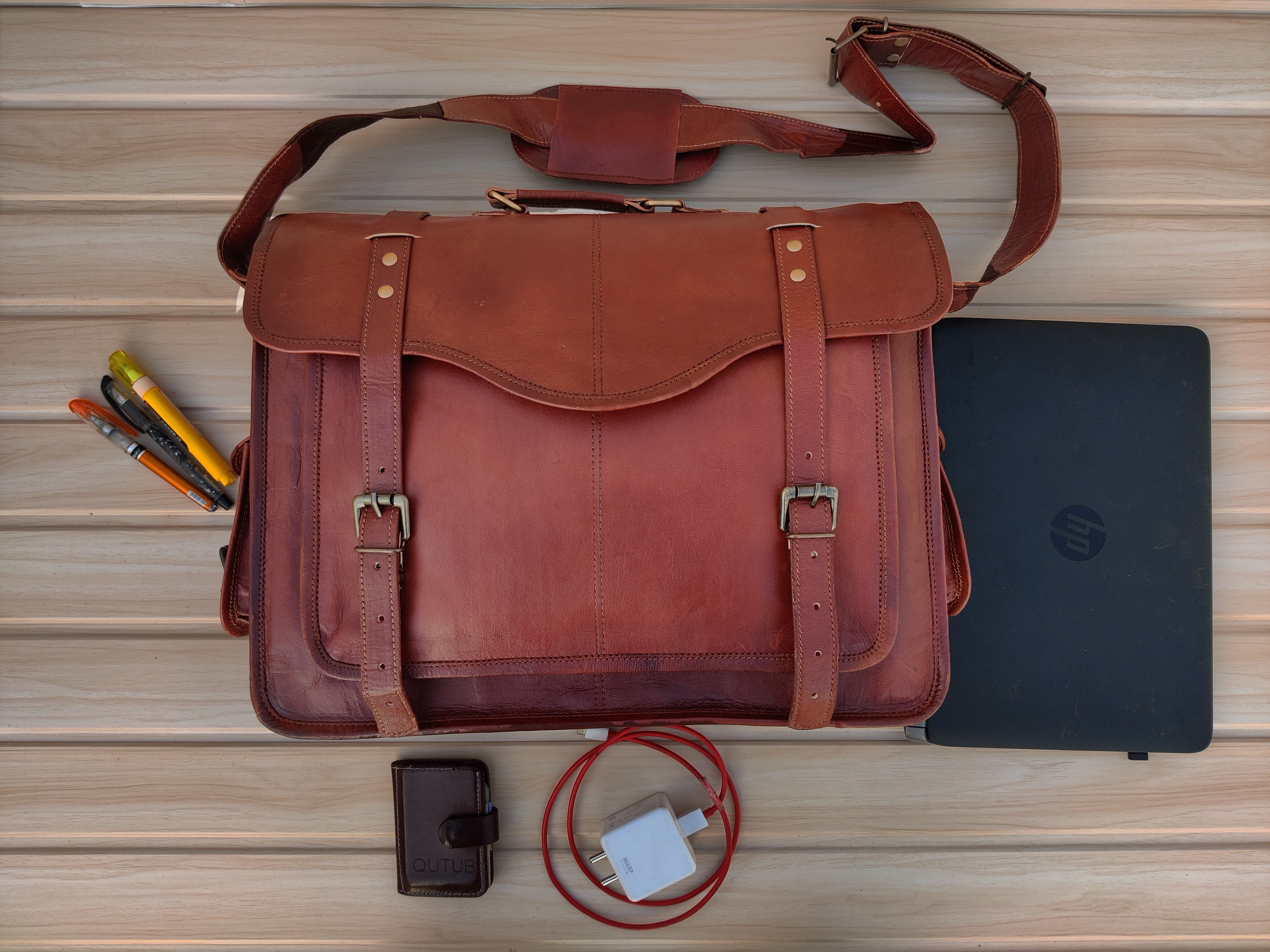 Denver Leather Messenger Bag