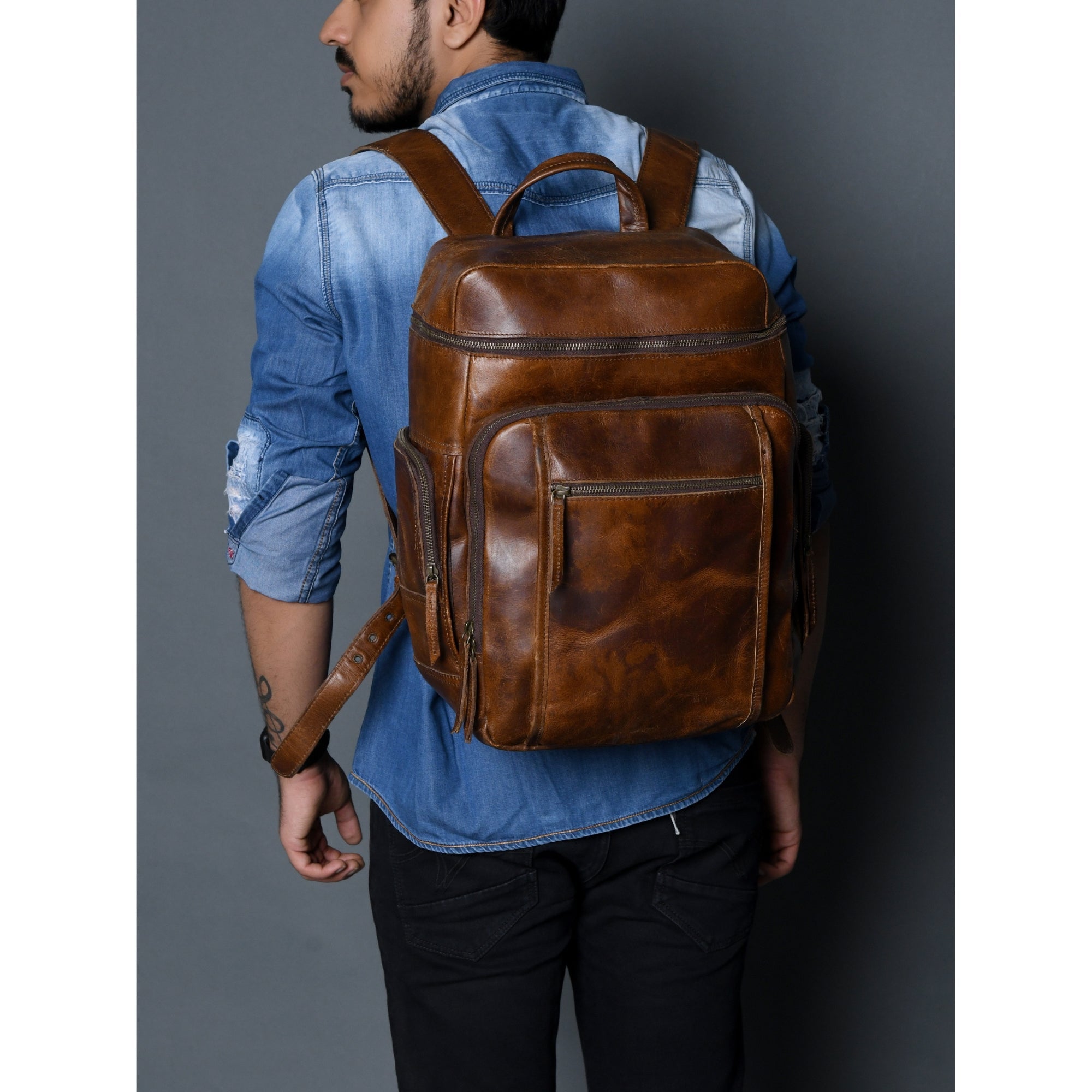 Bison Leather Backpack