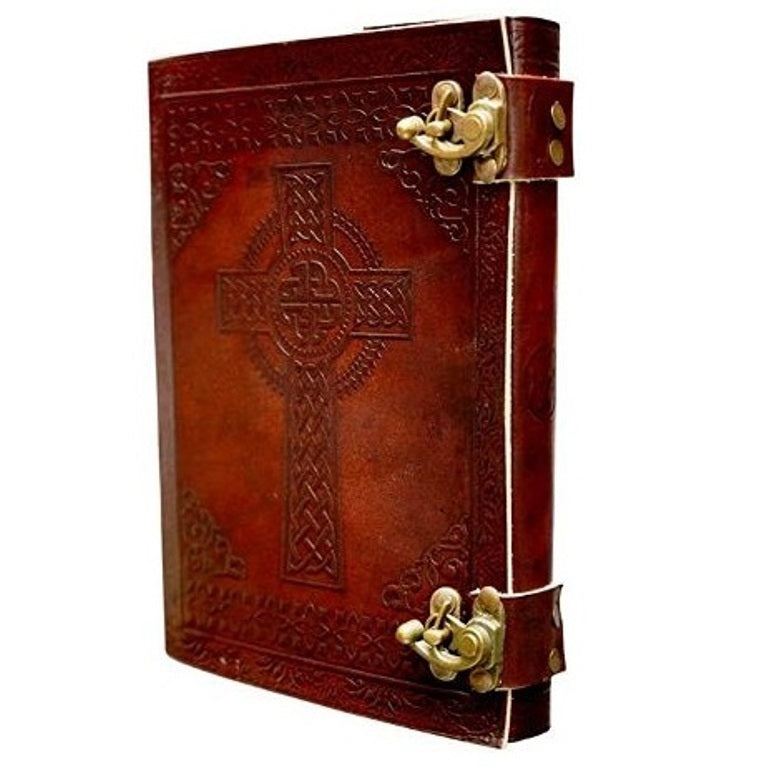 Celtic Cross Leather Journal Notebook