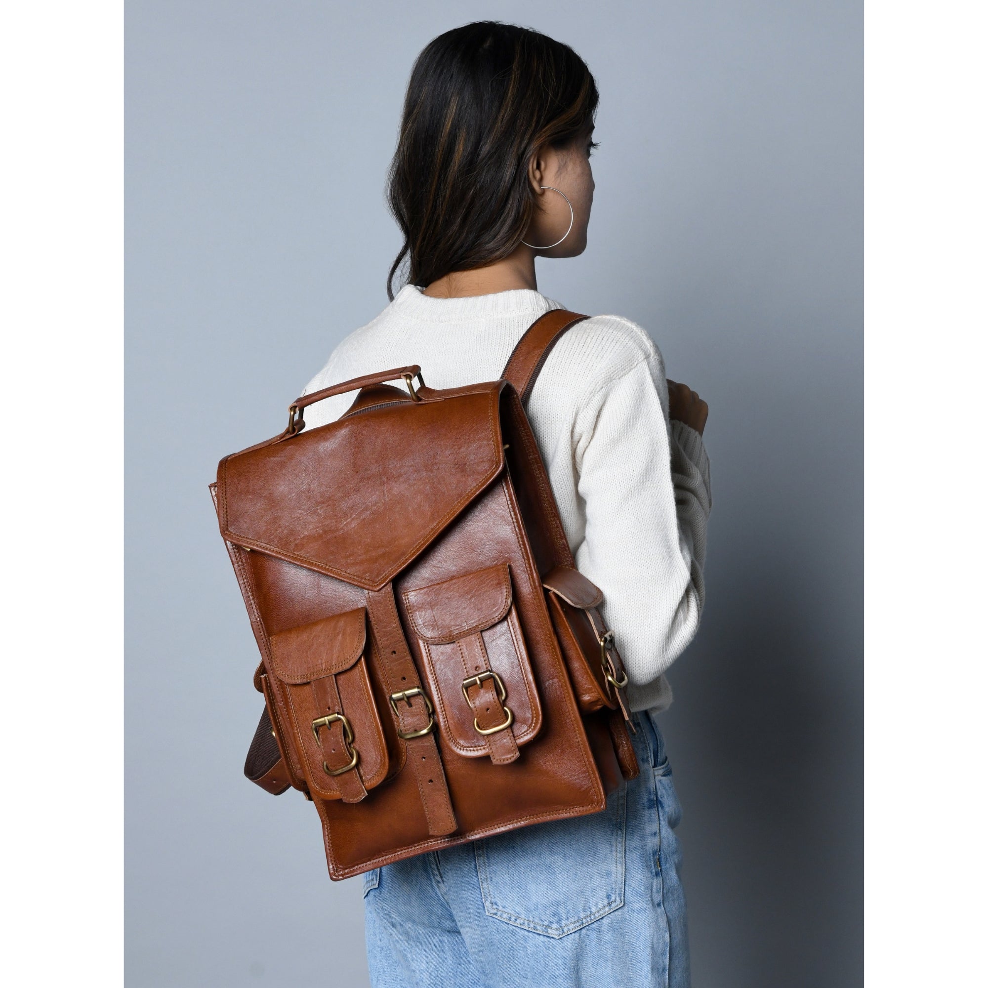 Convertible Leather Backpack