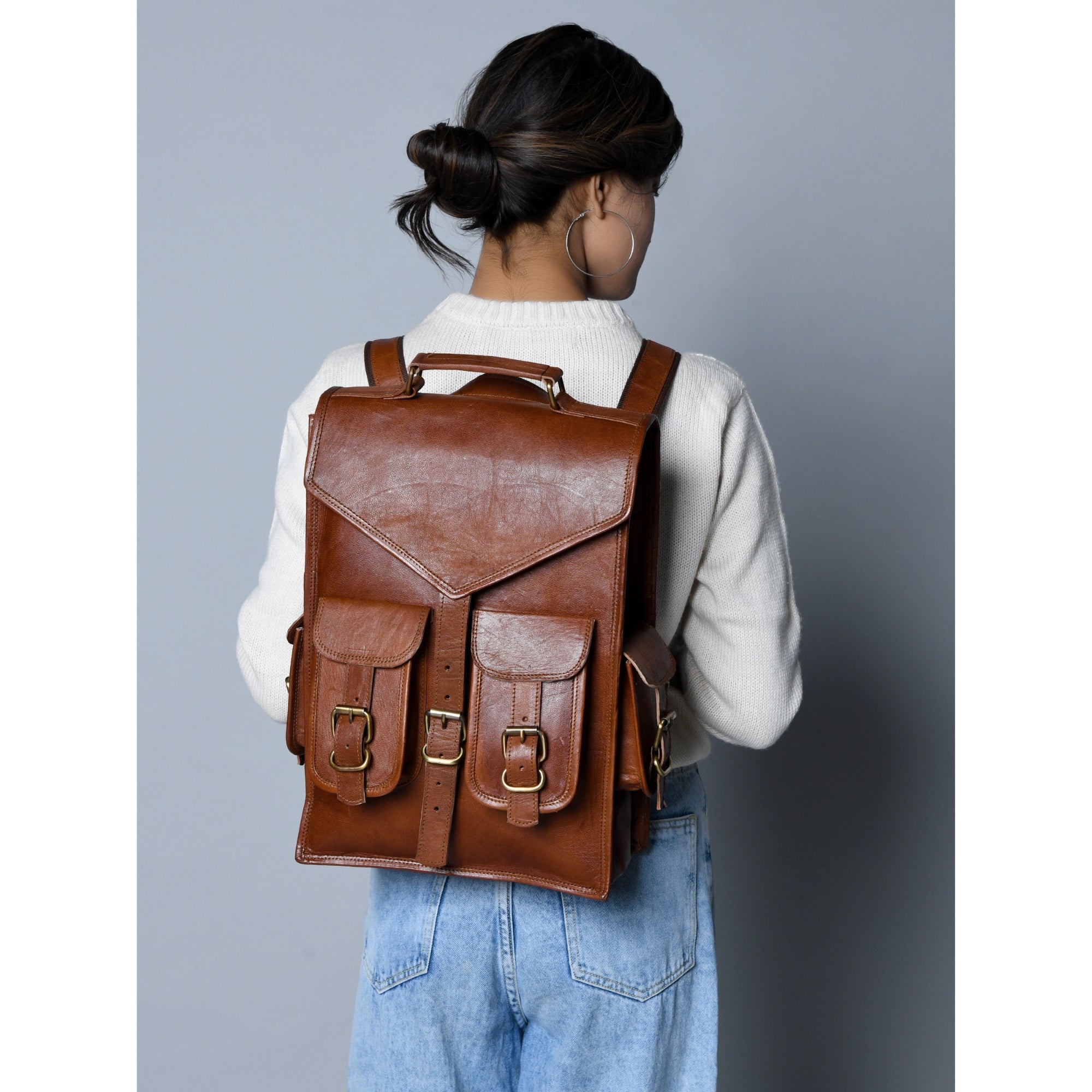 Convertible Leather Backpack