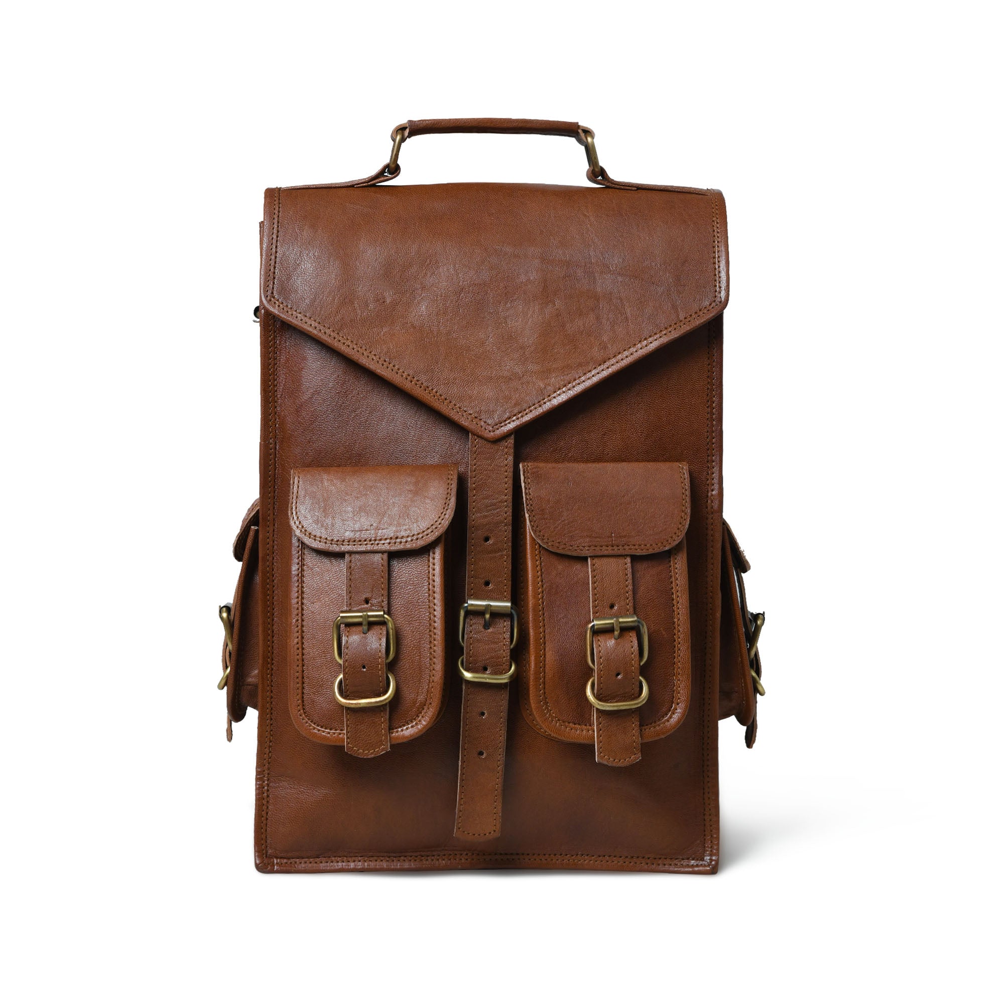 Convertible Leather Backpack