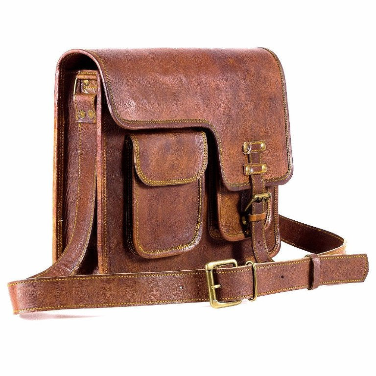 Leather Flap Messenger Bag