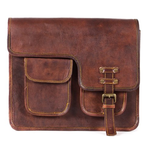 Leather Flap Messenger Bag