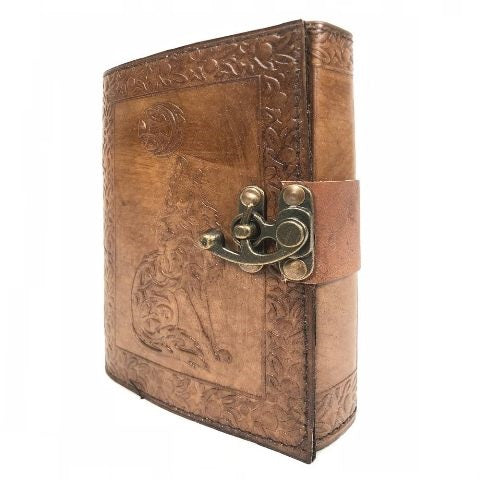 Handmade Leather Wolf Embossed Journal