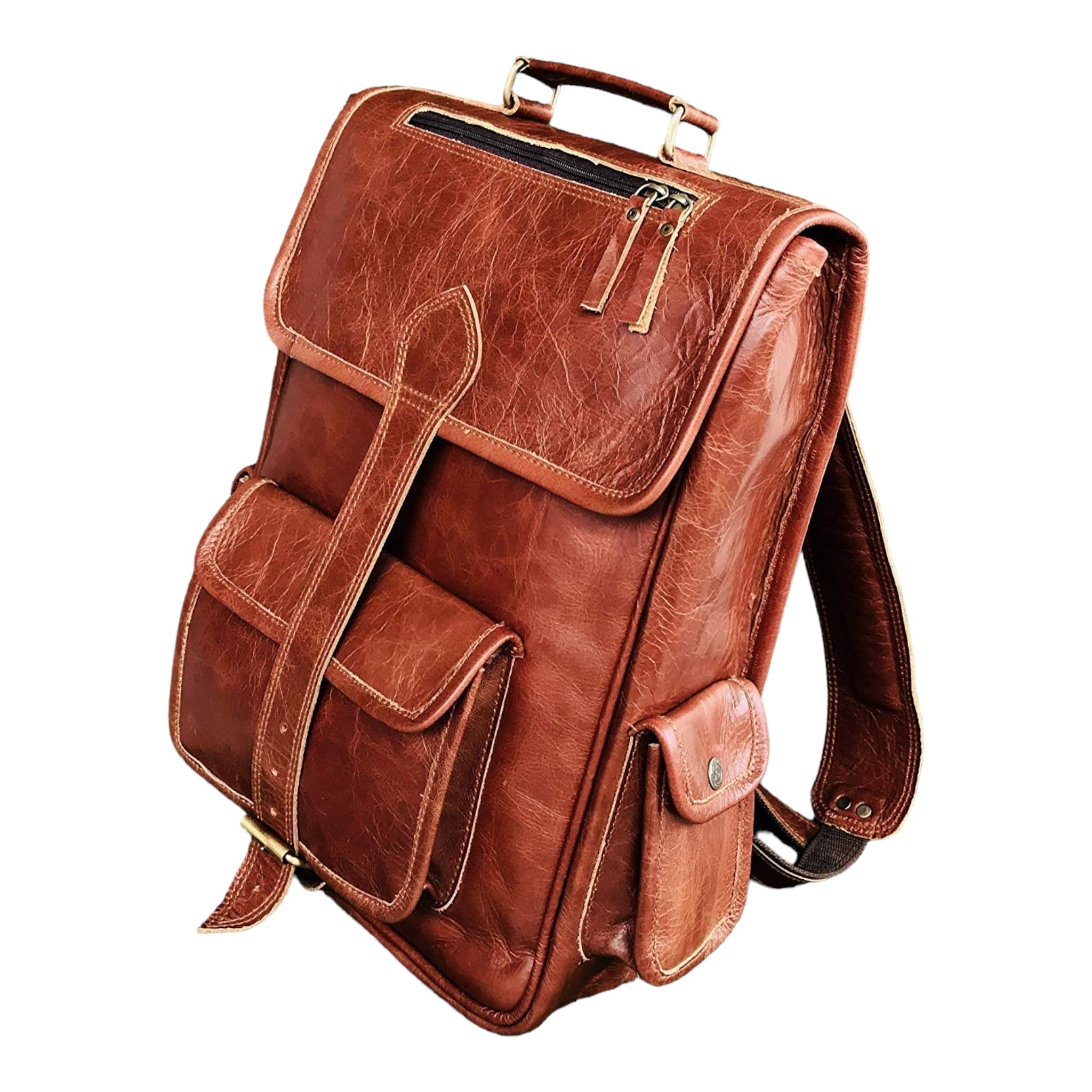 Vintage Leather Laptop Backpack