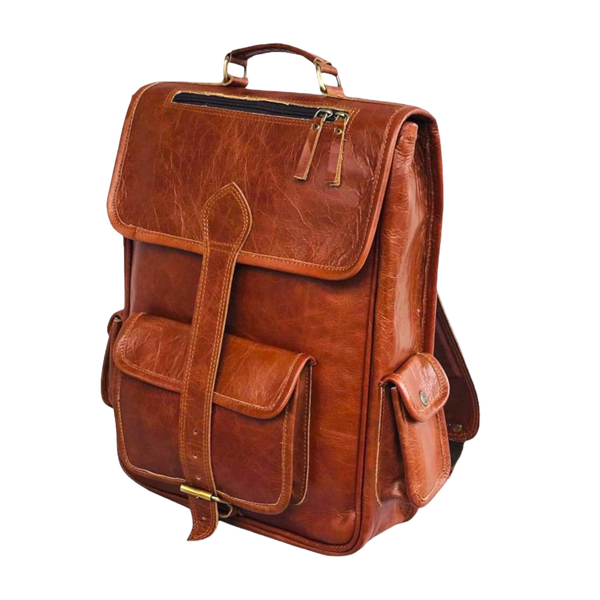 Vintage Leather Laptop Backpack