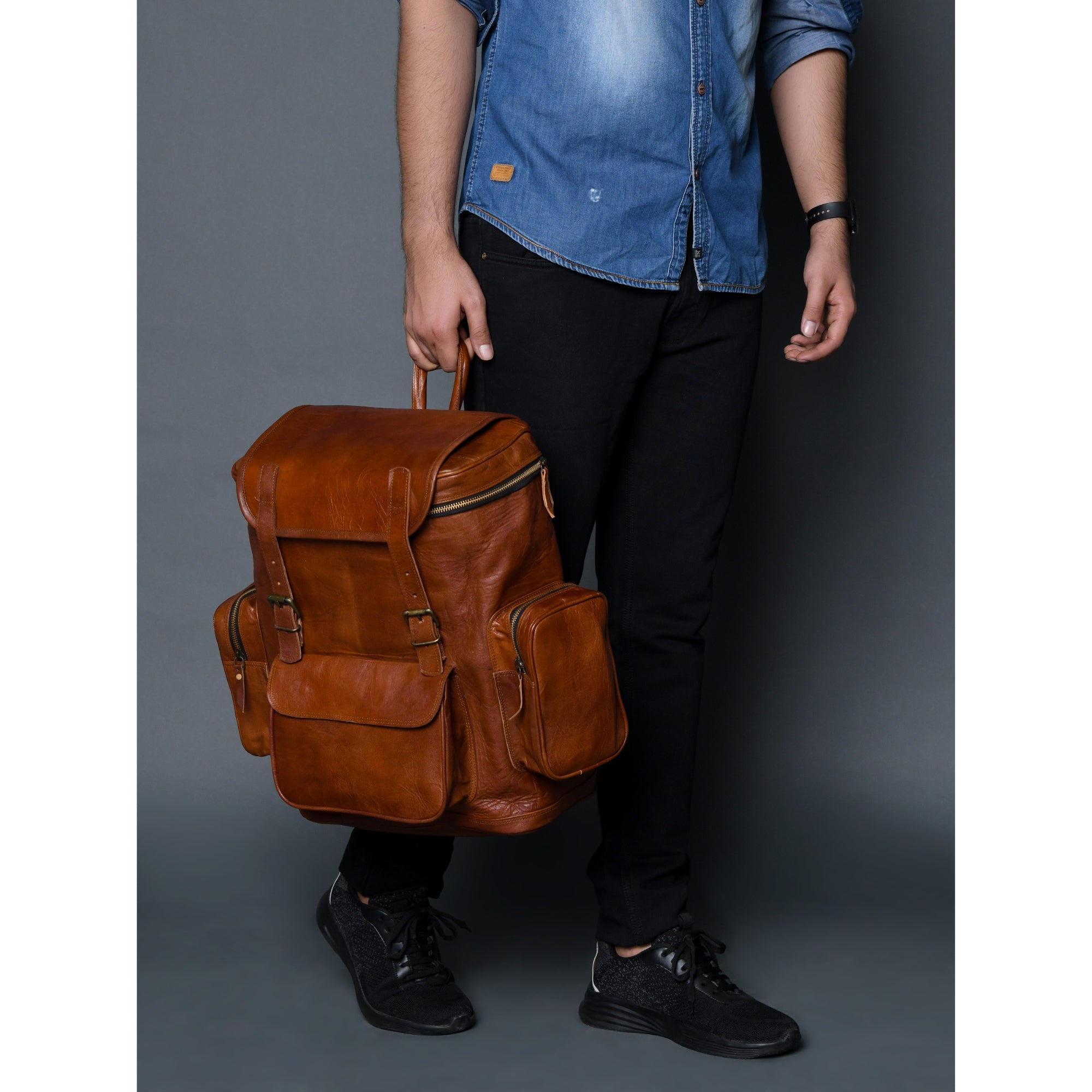 Retro Vintage Leather Backpack