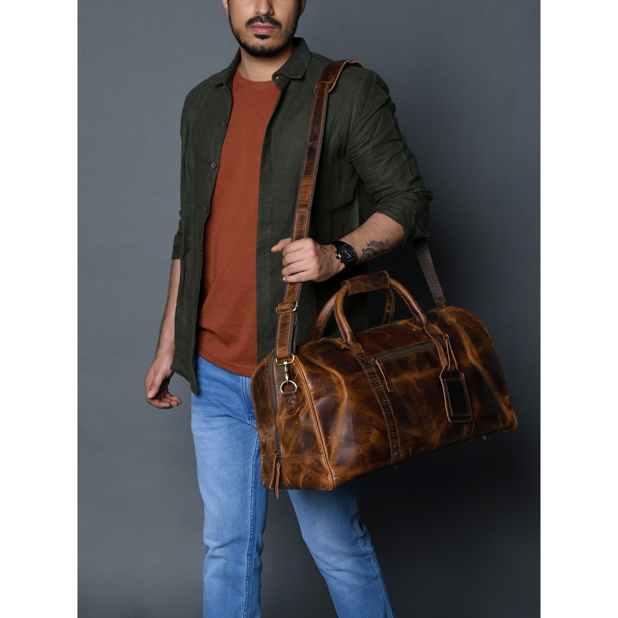 Roosevelt Buffalo Leather Duffle Bag