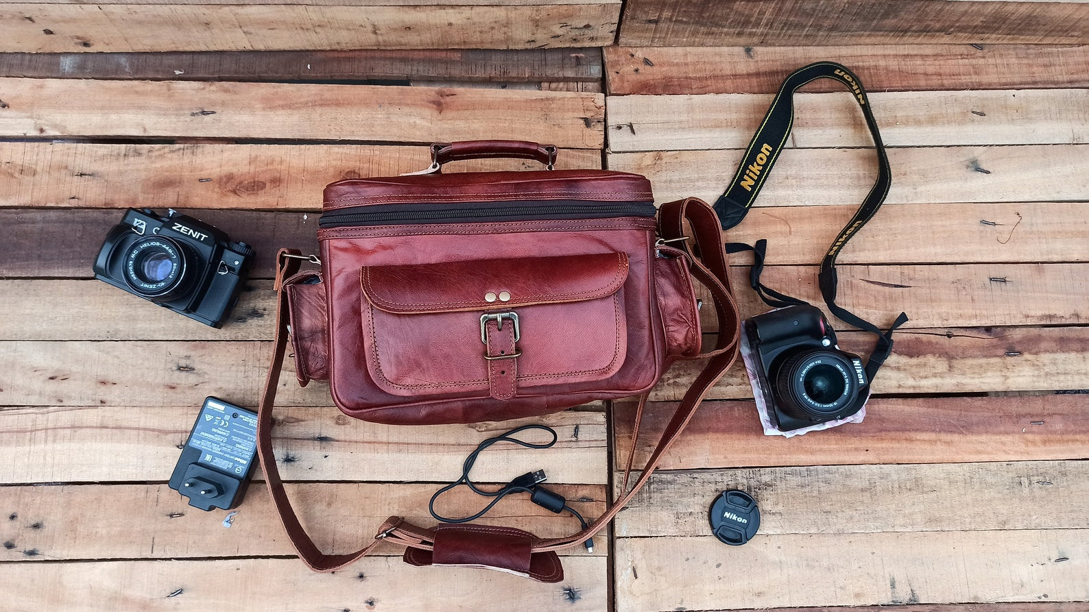 Leather Camera Bag