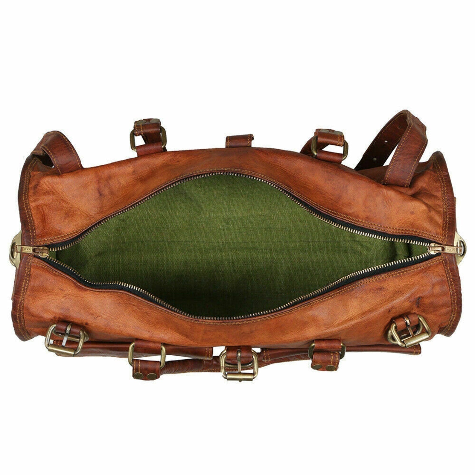 Handmade Vintage Leather Duffle Bag