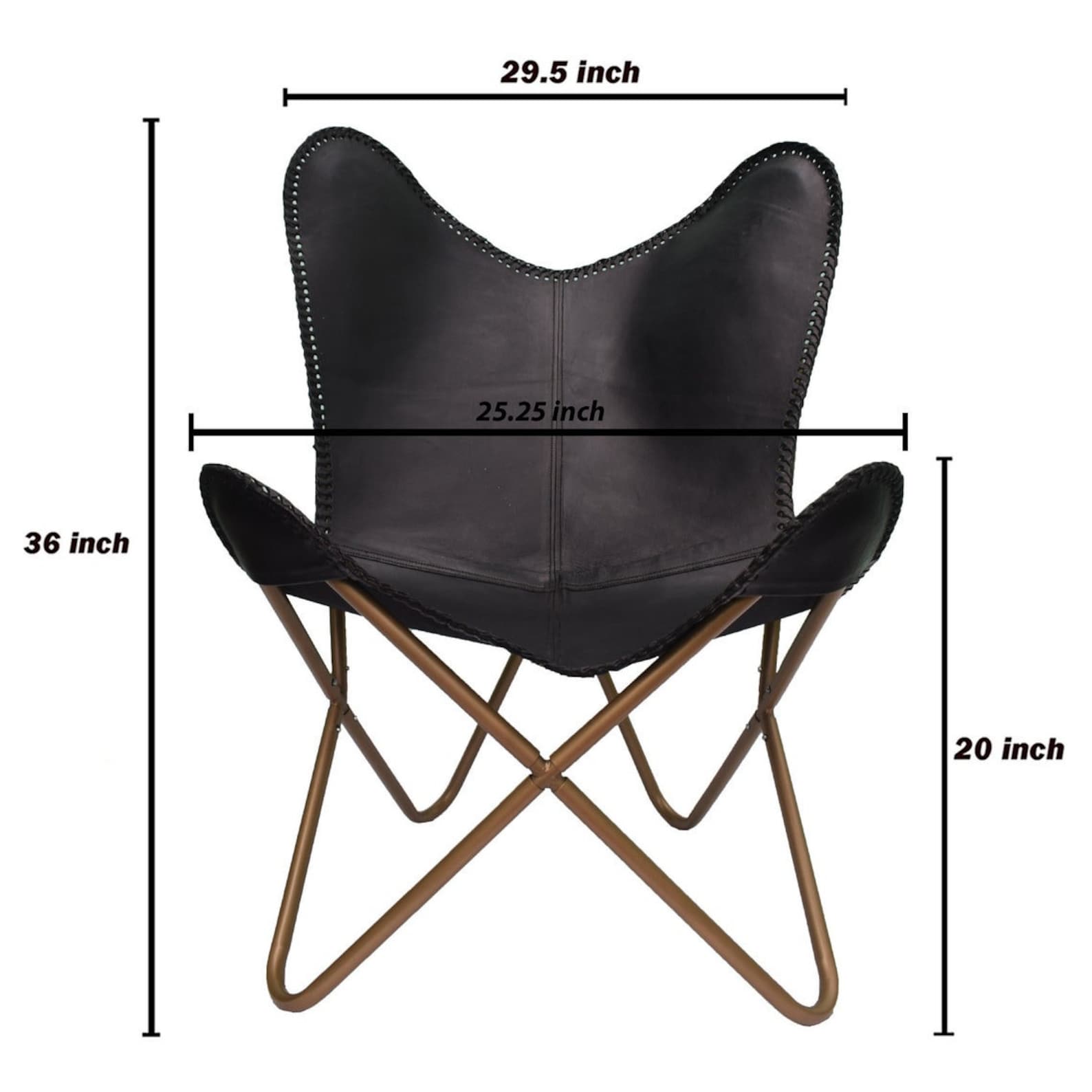 Black Leather Butterfly Chair