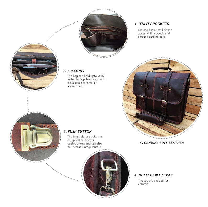 Roosevelt Leather Office Bag