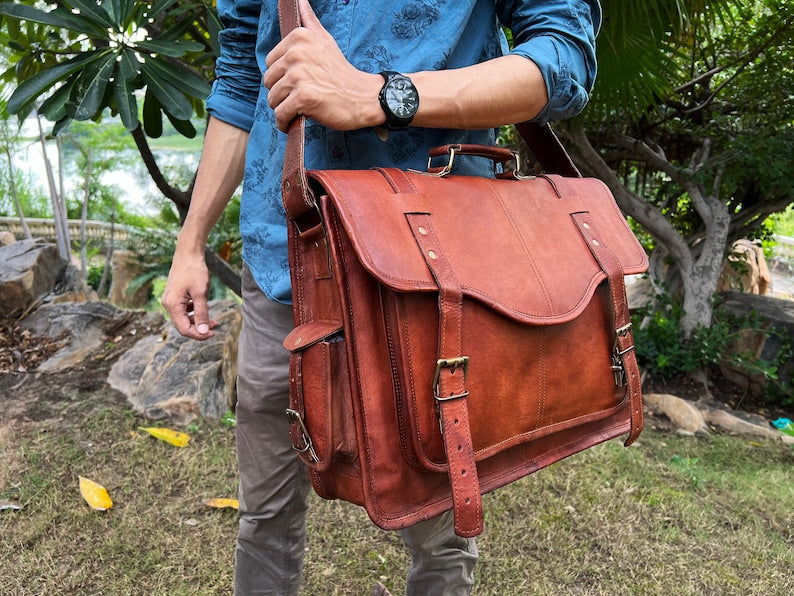 Denver Leather Messenger Bag