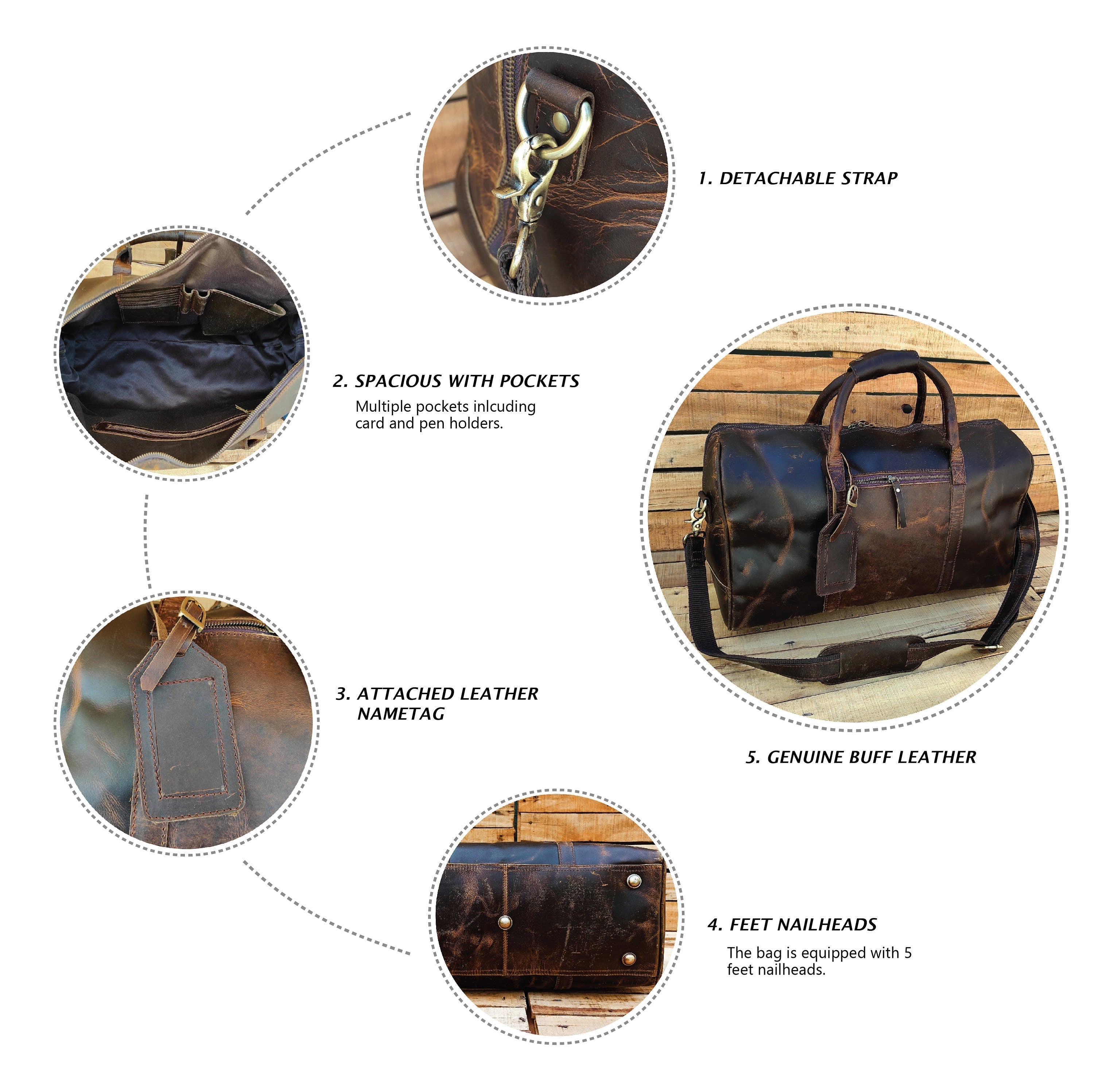 Roosevelt Buffalo Leather Duffle Bag